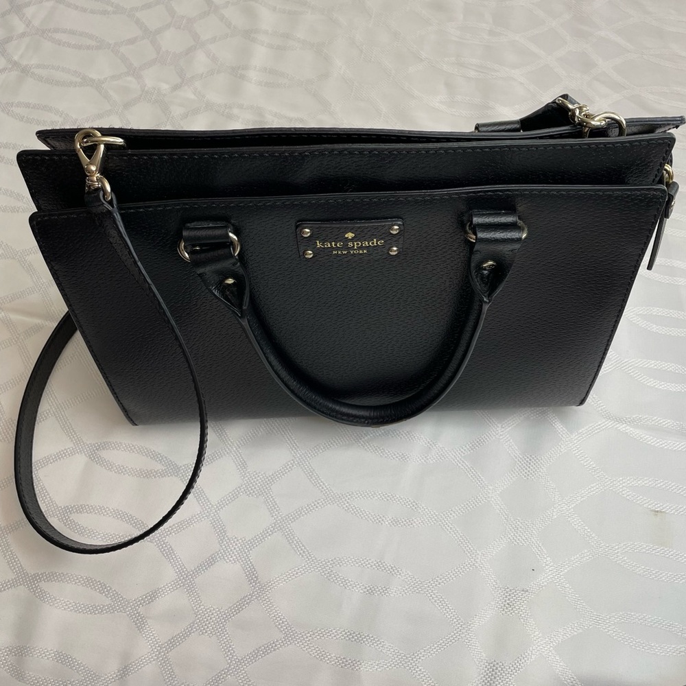 KATE SPADE ♠️ DURHAM WELLESLEY Black Leather Crossbody Tote #WKRU2486